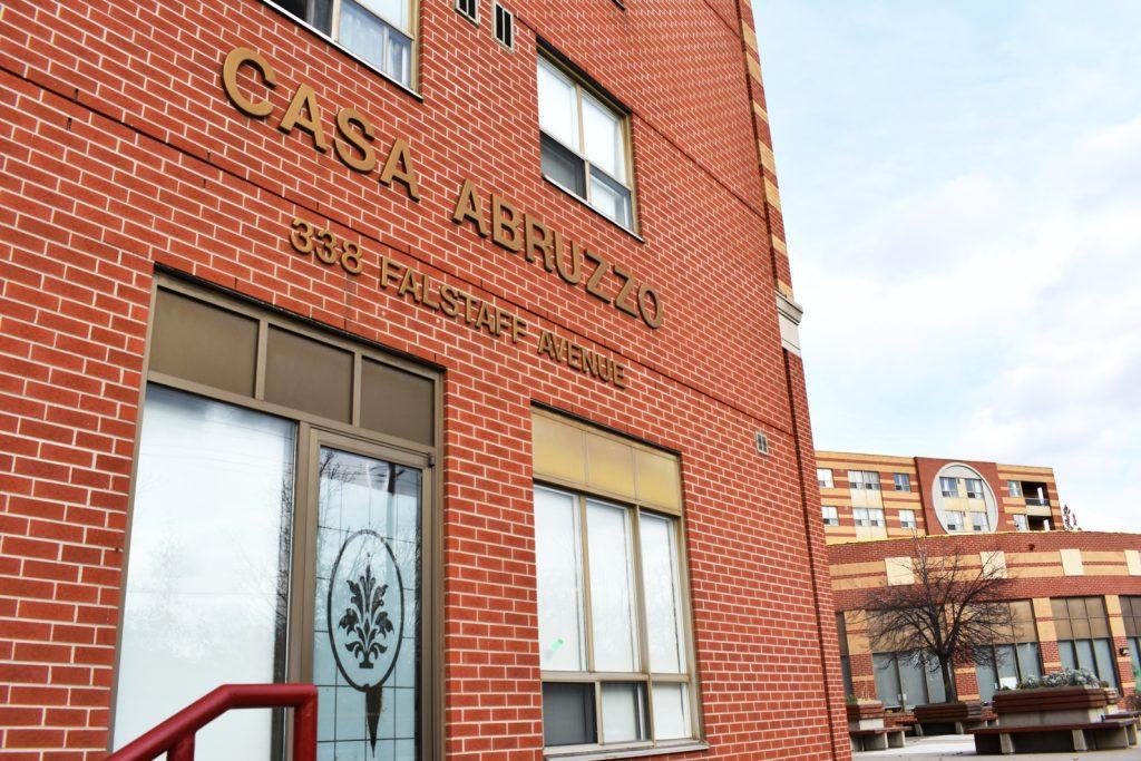 Exterior of the Casa Abruzzo apartment building.