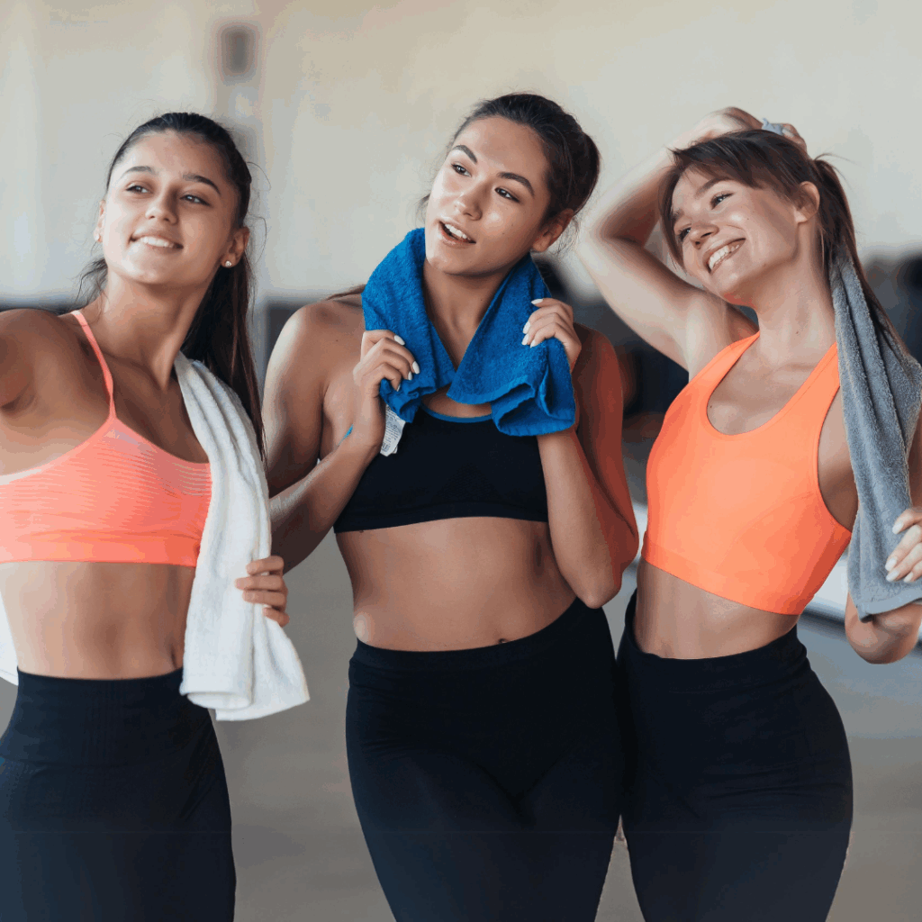 3 girls in a gym